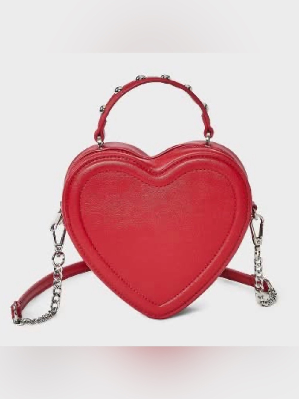 Art Class Heart Shaped studded Crossbody bag red